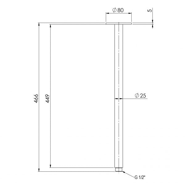 Phoenix Vivid Ceiling Arm 450mm Chrome