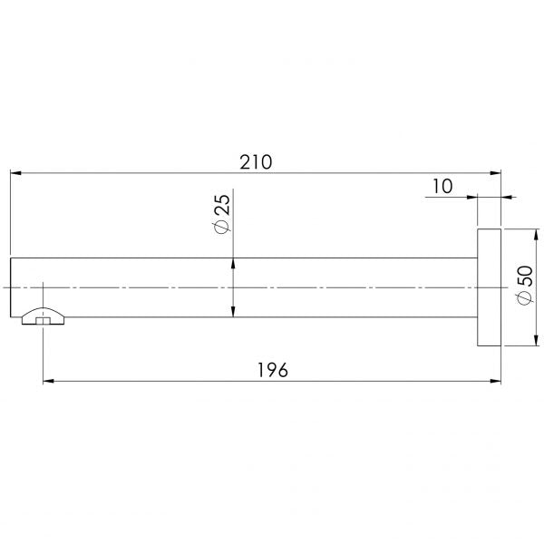 Phoenix Vivid Wall Bath Outlet 200mm Brushed Nickel