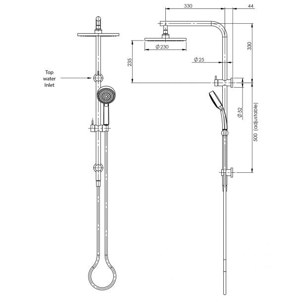 Phoenix Vivid Slimline Twin Shower Chrome