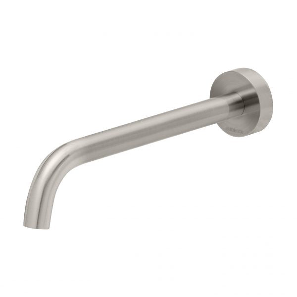 Phoenix Vivid Slimline Wall Bath Outlet 230mm Curved Brushed Nickel