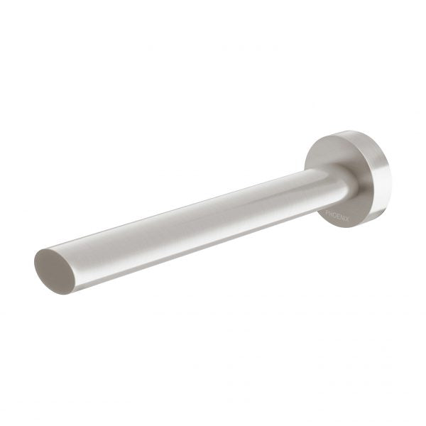 Phoenix Vivid Slimline Oval Wall Basin Outlet 180mm Brushed Nickel Lead Free