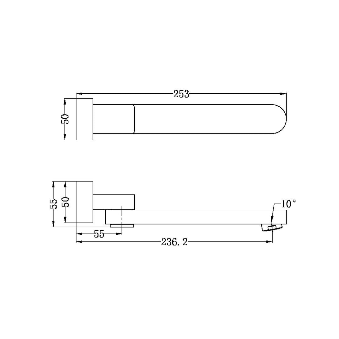 Nero Bianca/Ecco / Swivel Bath Spout Brushed Nickel