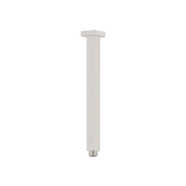 Nero Square Ceiling Arm 300mm Length Brushed Nickel