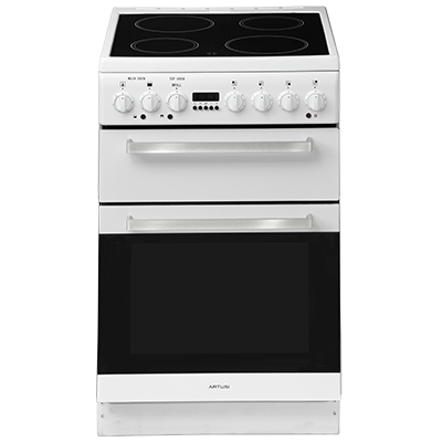 Artusi 54cm Upright with 7 Function Ceramic Hob Electric Oven White