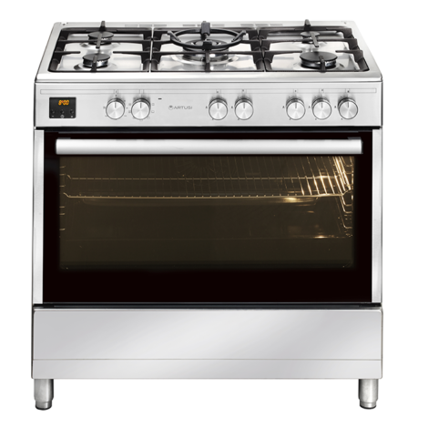 Artusi 90cm Freestanding Cooker Stainless Steel 9 Cooking Functions - Project Only