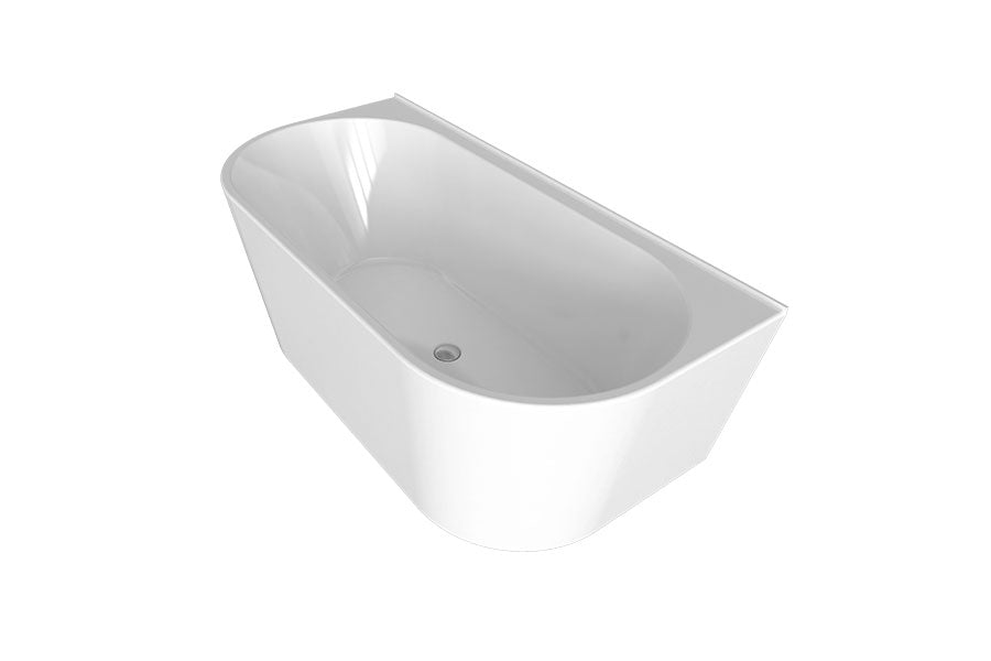 Decina Alegra 1400 Back-To-Wall Freestanding Bath - White