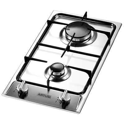 Artusi 30cm 2 Burner Gas Cooktop with Flame Failure Stainless Steel