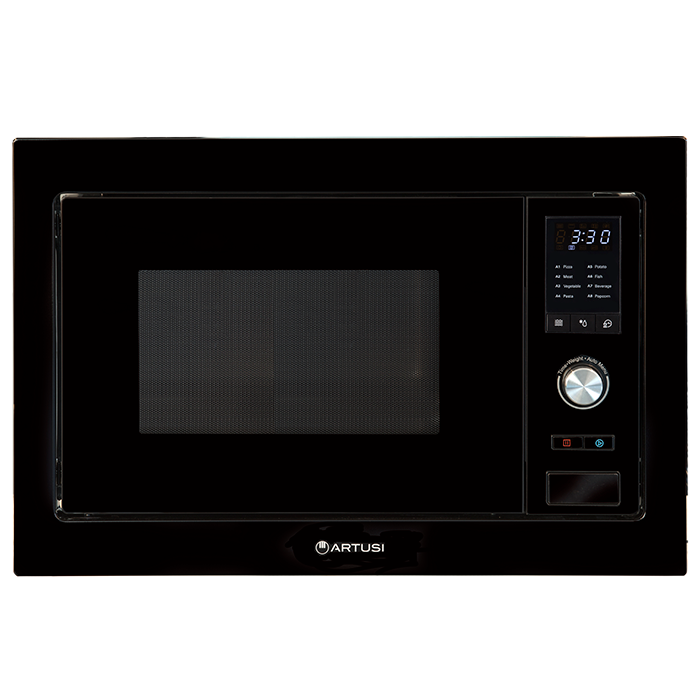 Artusi 28L Microwave with Trimkit Attached Black Glass