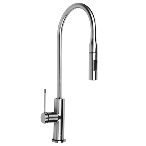 Artusi Pull Down Gooseneck Mixer Stainless Steel