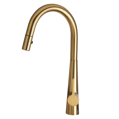 Artusi Fixed Gooseneck Mixer Tap - Brushed Gold