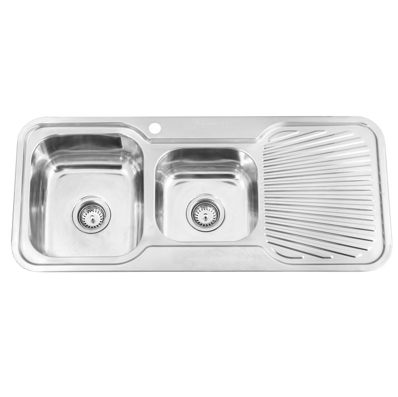 Bad Und Kuche Traditionell 1.75 Bowl Sink 1080 x 480mm 1 Tap Hole Stainless Steel Left Hand Bowl