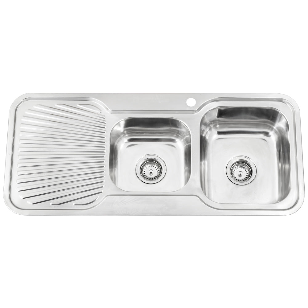 Bad Und Kuche Traditionell 1.75 Bowl Sink 1080 x 480mm 1 Tap Hole Stainless Steel Right Hand Bowl