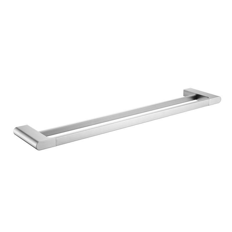 Bad Und Kuche Kompakt Rund Double Towel Rail 800mm Brushed Nickel