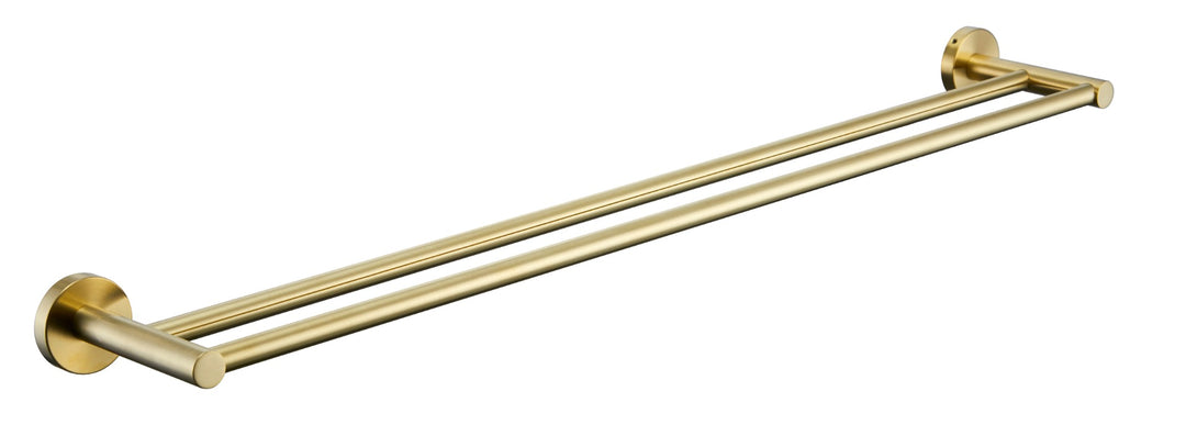 Bad Und Kuche Rund Double Towel Rail 600mm Brushed Gold