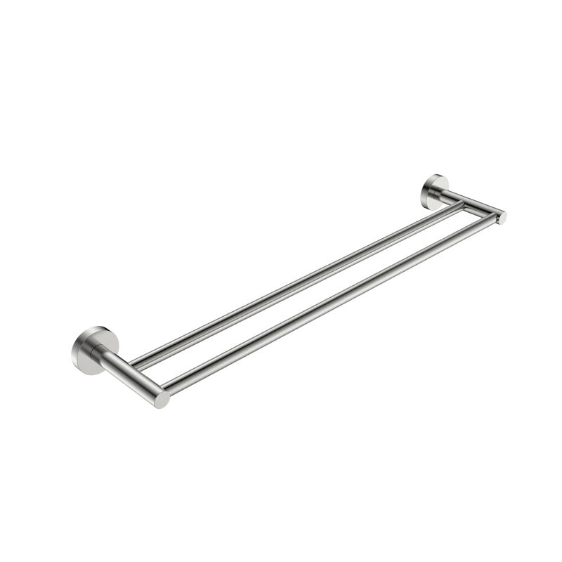 Bad Und Kuche Rund Double Towel Rail 600mm Brushed Nickel