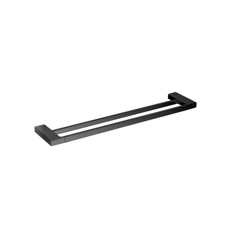 Bad Und Kuche Kompakt Eckig Double Towel Rail 800mm Matt Black