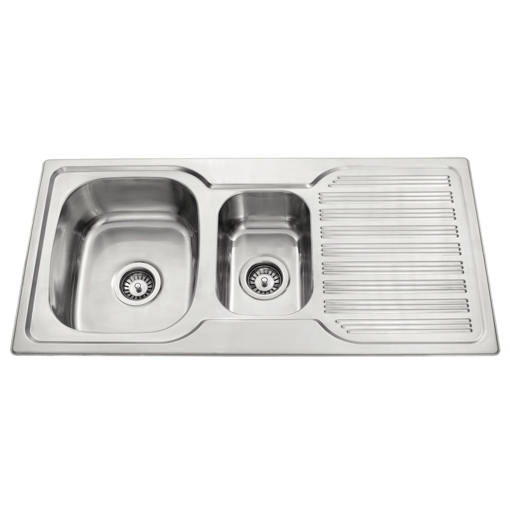 Bad Und Kuche Traditionell 1.25 Bowl Sink 980 x 480mm 1 Tap Hole Stainless Steel Left Hand Bowl