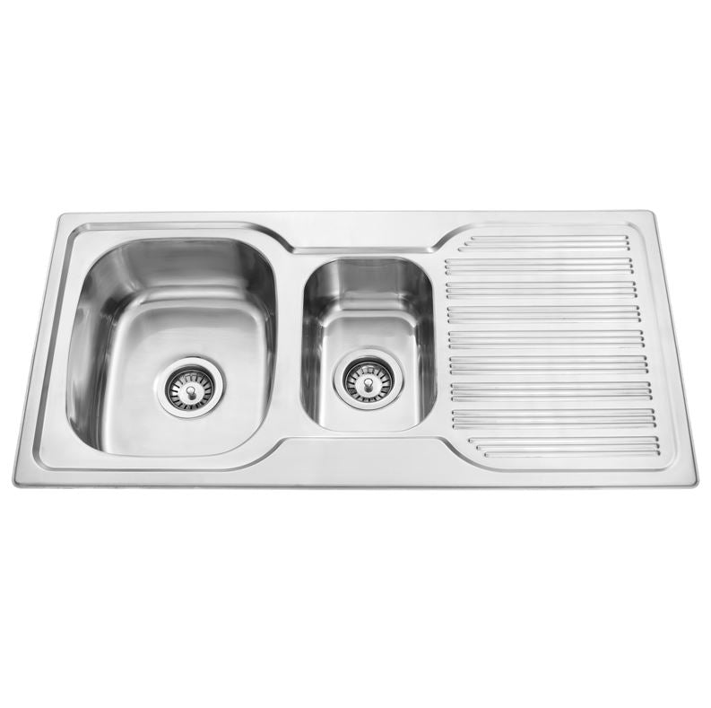 Bad Und Kuche Traditionell 1.25 Bowl Sink 980 x 480mm 1 Tap Hole Stainless Steel Left Hand Bowl