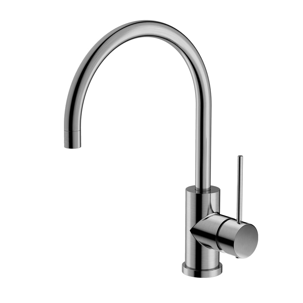 Bad Und Kuche Rund Gooseneck Sink Mixer Brushed Nickel