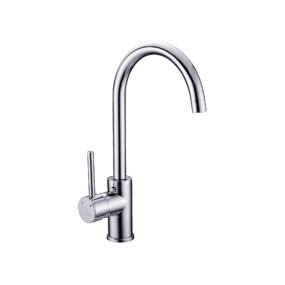 Bad Und Kuche Rund Gooseneck Sink Mixer Chrome