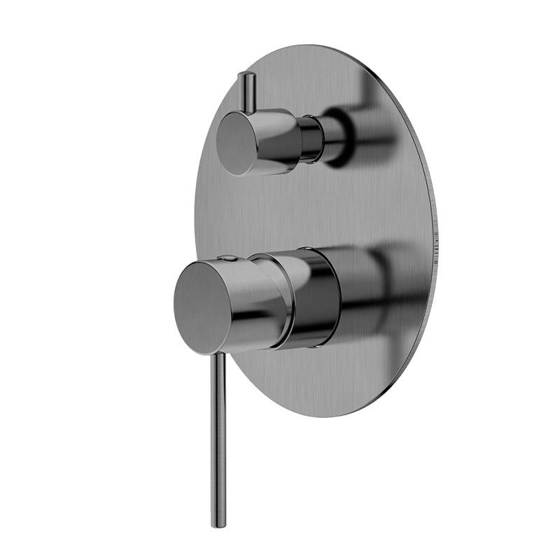 Bad Und Kuche Rund Shower Mixer with Diverter Brushed Nickel