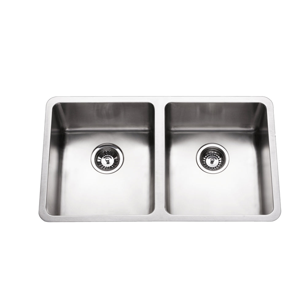 Bad Und Kuche Arcko Lux Under / Overmount Double Bowl Sink Stainless Steel