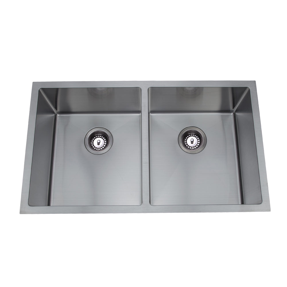 Bad Und Kuche Arcko Lux Under / Overmount Double Bowl Sink Stainless Steel