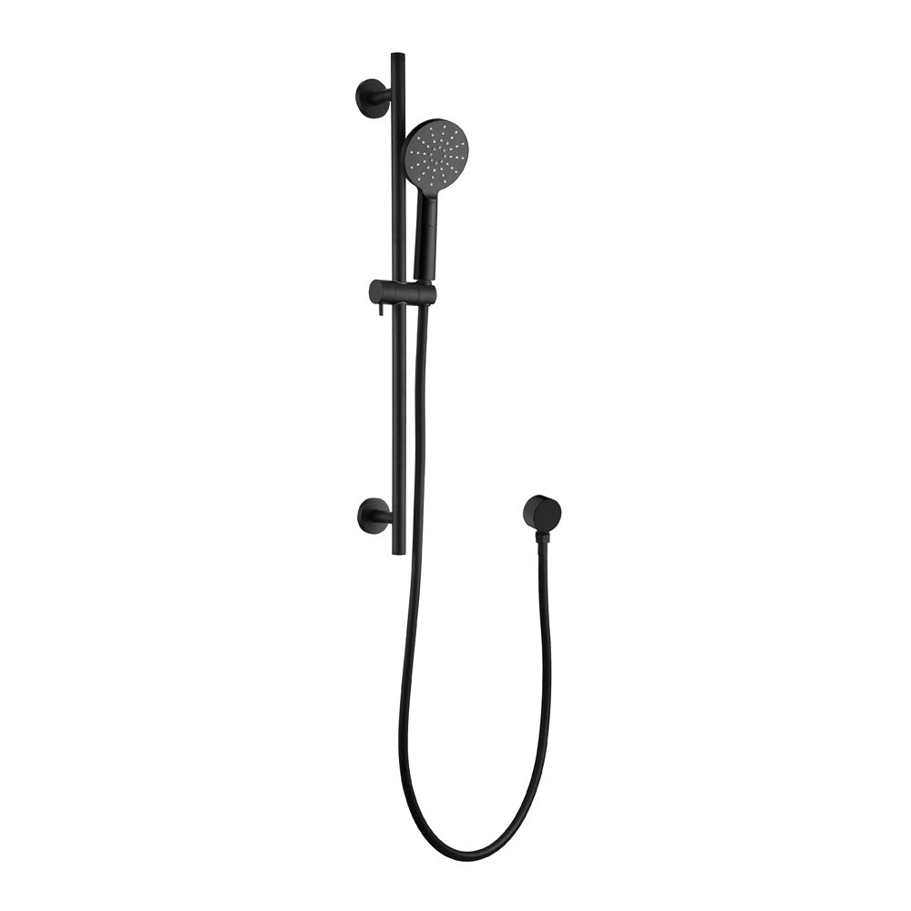 Bad Und Kuche Rund Round Shower On Rail Black Matt Black