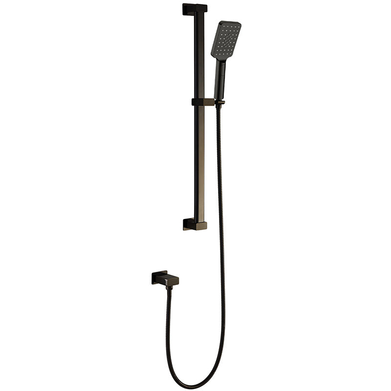 Bad Und Kuche Rund Brass Shower On Rail Matt Black