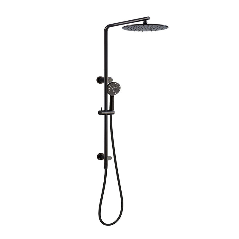 Bad Und Kuche Rund Multifunction Sliding Shower With Overhead Rain Shower Matt Black