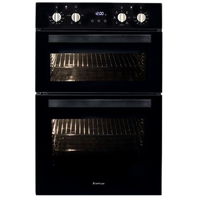 Artusi 60cm Built-In Double Wall Oven Black