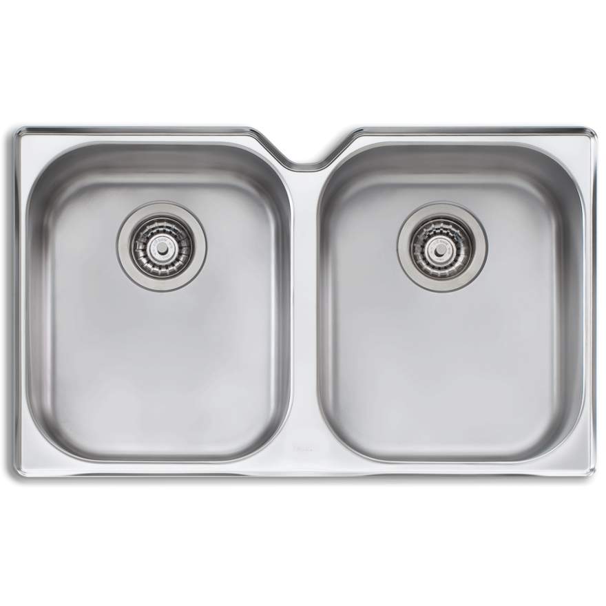 Oliveri Diaz DZ10U Um Sink 770mm Double Bowls