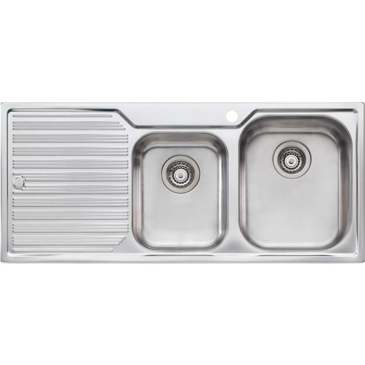 Oliveri Diaz DZ112 Sink 1080mm Right Hand 1&3/4 Bowls No Tap Hole