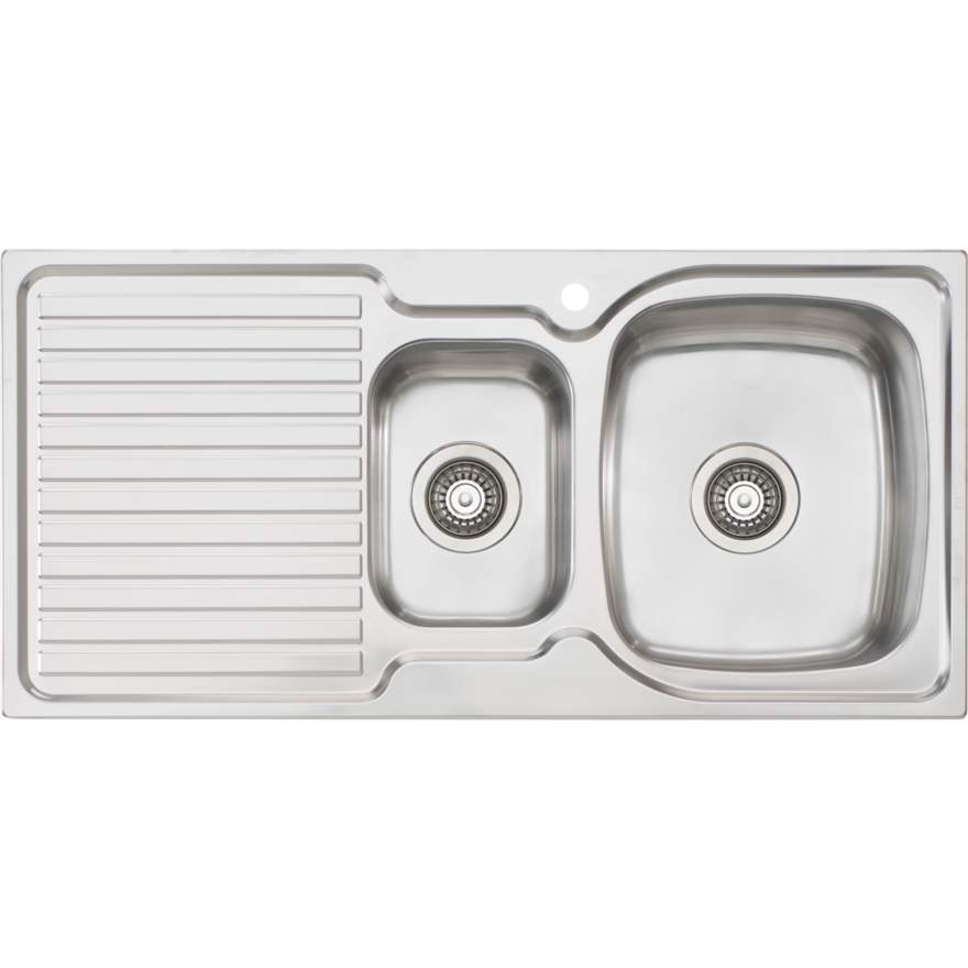 Oliveri Endeavour EE02 1 Tap Hole Sink 980mm Right Hand 1 & 1/2 Bowl