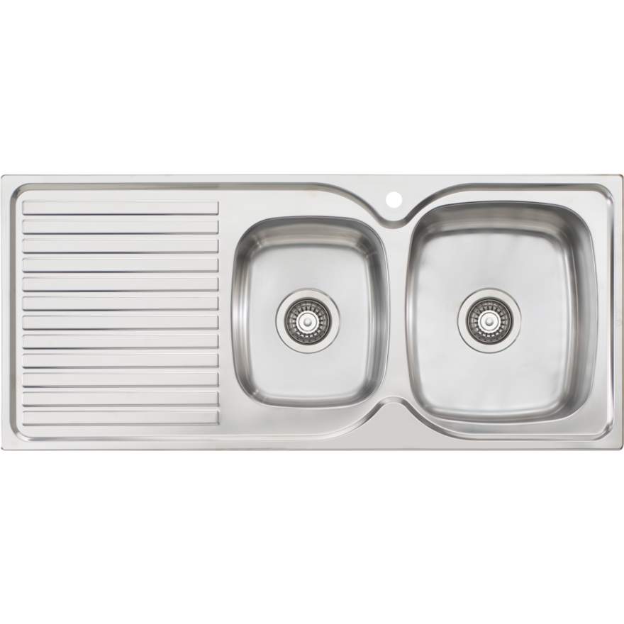 Oliveri Endeavour EE12 1 Tap Hole Sink 1080mm Right Hand 1 & 3/4 Bowl