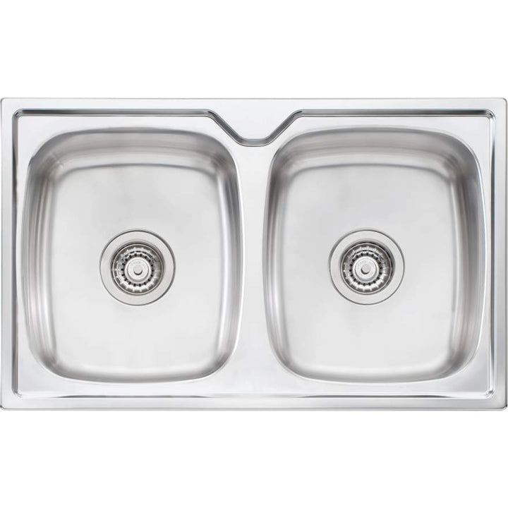 Oliveri Endeavour EE64 Sink Double Top Mount Bowl 770 X 480mm No Tap Hole