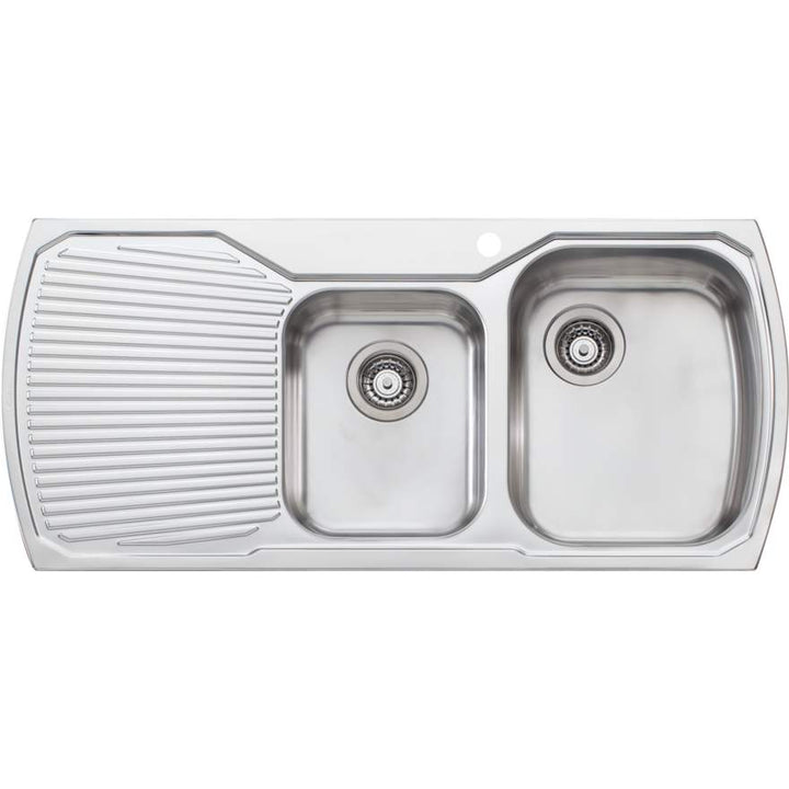 Oliveri Monet MO712 Sink 1100mm Right Hand 1 & 3/4 Bowl No Tap Hole