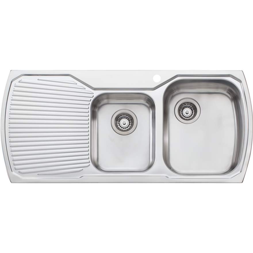 Oliveri Monet MO712 1 Tap Hole Sink 1100mm Right Hand 1 & 3/4 Bowl