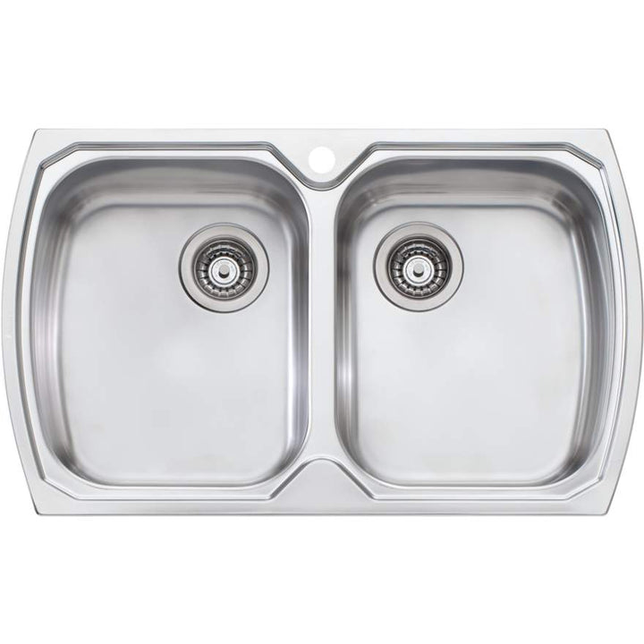 Oliveri Monet MO763 Sink 815X500mm Double Bowl No Tap Hole