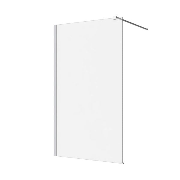 Decina M Series 10Mm Wall Panel 860Mm - Clear Glass/ Chrome Fittings