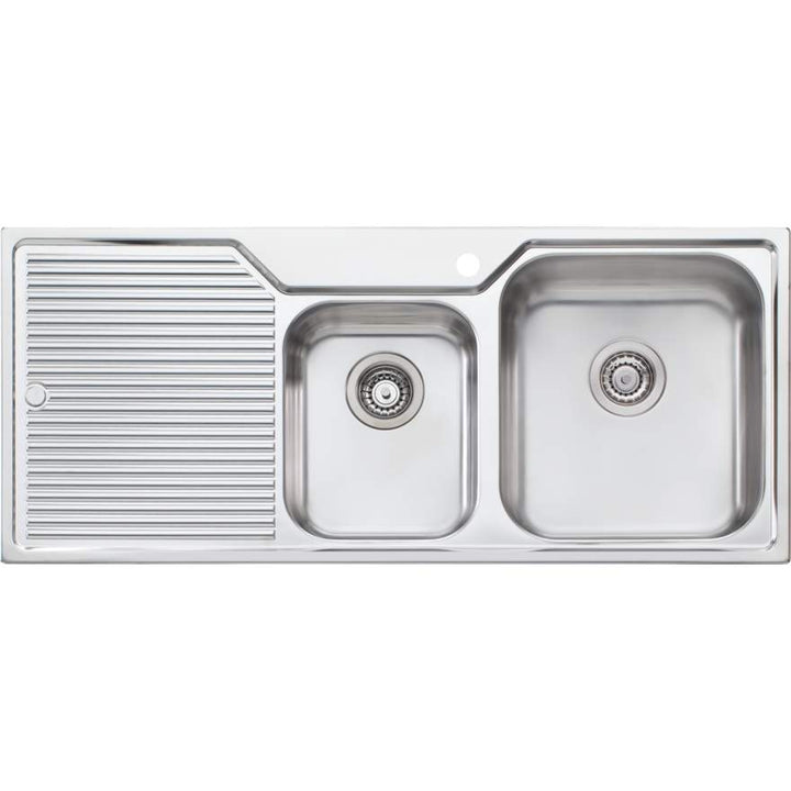 Oliveri Nu-Petite NP612 Sink 1150mm Right Hand 1 & 3/4 Bowl No Tap Hole