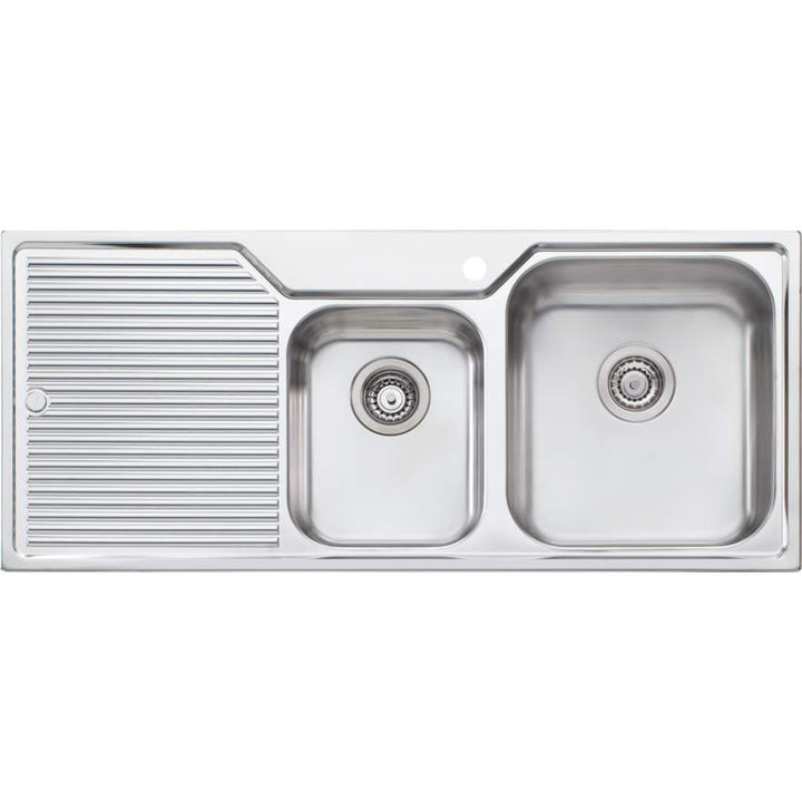 Oliveri Nu-Petite NP612 Sink 1150mm Right Hand 1 & 3/4 Bowl 3 Tap Hole