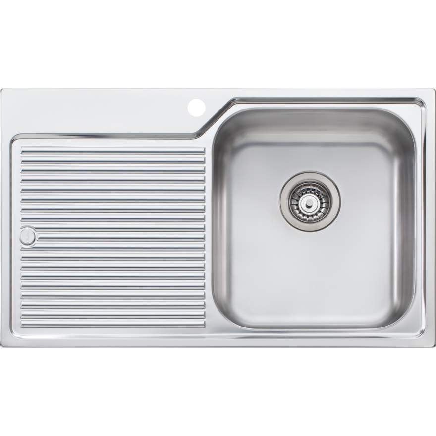 Oliveri Nu-Petite NP622 1 Tap Hole Sink 825mm Right Hand Bowl