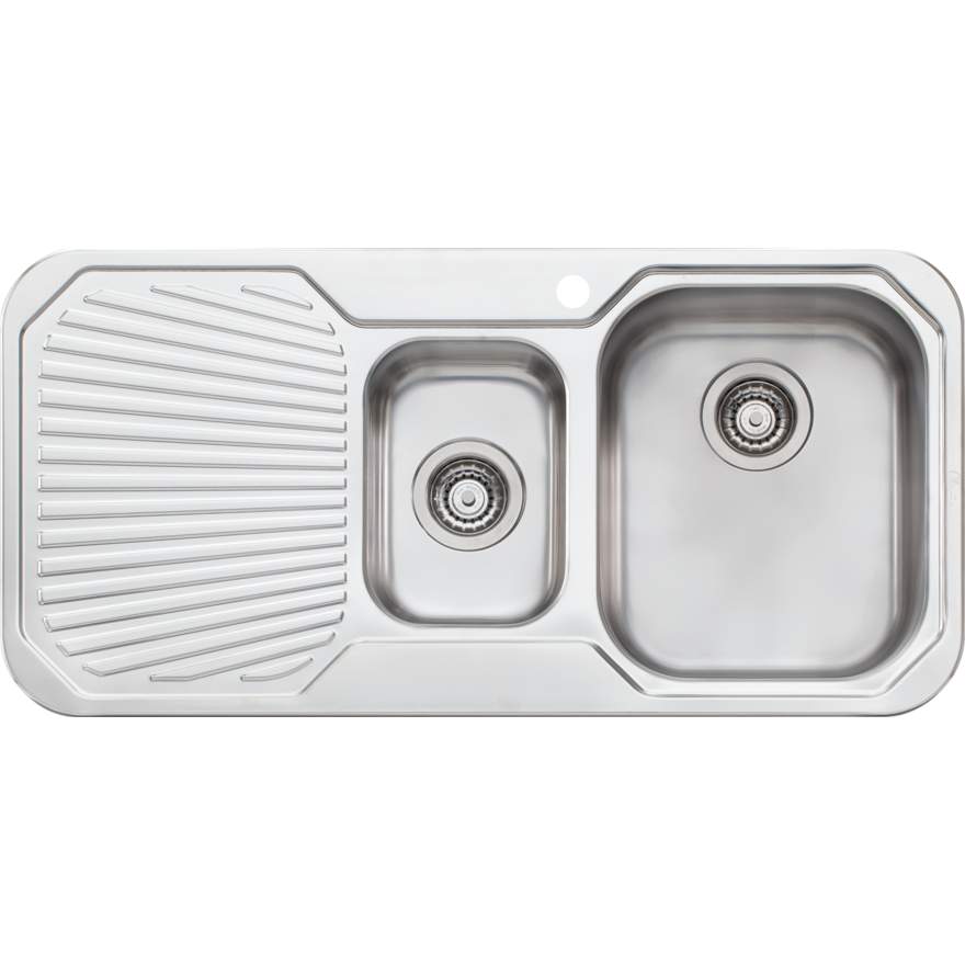 Oliveri Petite PE302 Sink 980mm Right Hand 1&1/2 Bowl No Tap Hole