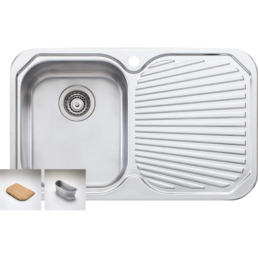 Oliveri Petite PE322 Sink 770mm Right Hand Bowl No Tap Hole