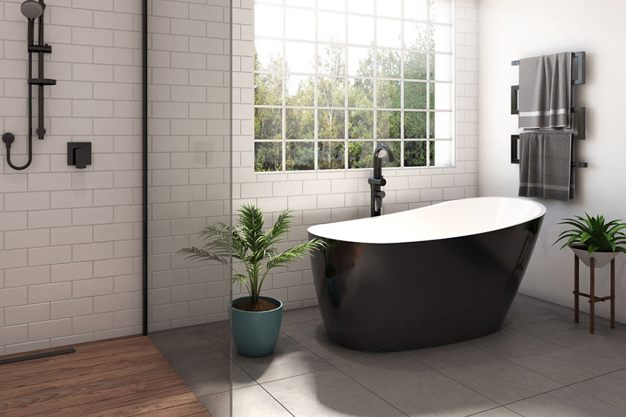 Decina Piccolo 1500 Freestanding Bath - Black & White