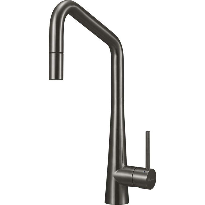 Oliveri Essente SS2575-GM Square Goose Neck Stainless Steel Gunmetal Pull Out Mixer