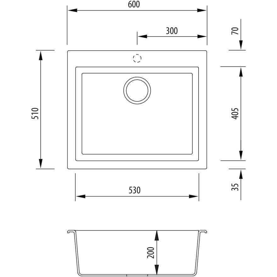 Oliveri Santorini St-BL1561 Large Bowl Top Mounted Sink