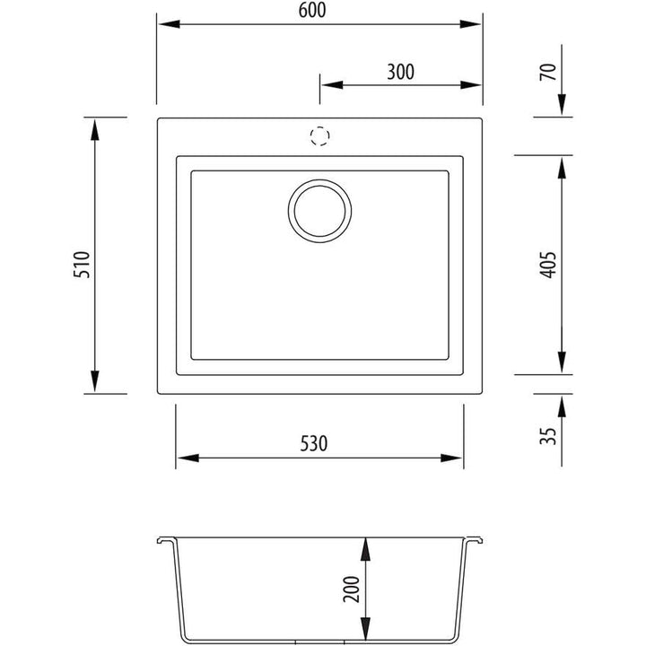 Oliveri Santorini St-BL1561 Large Bowl Top Mounted Sink