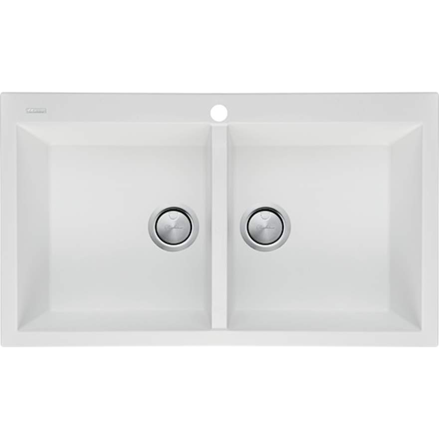 Oliveri Santorini San-White Double Bowl Top Mount Sink